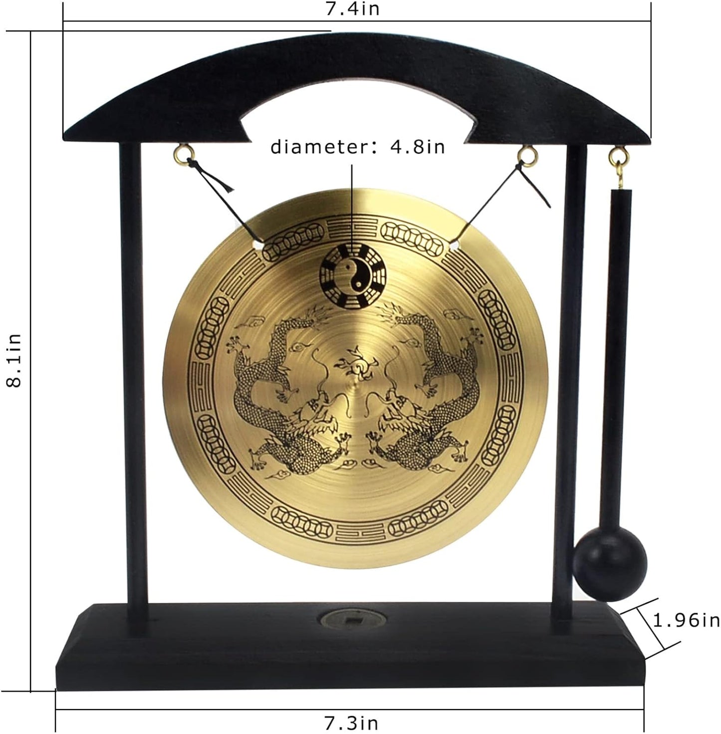 Zen Art Brass Feng Shui Desktop Gong for Home Office Desktop Decoration Meditation Practice W Fengshuisale Red String Bracelet H1302