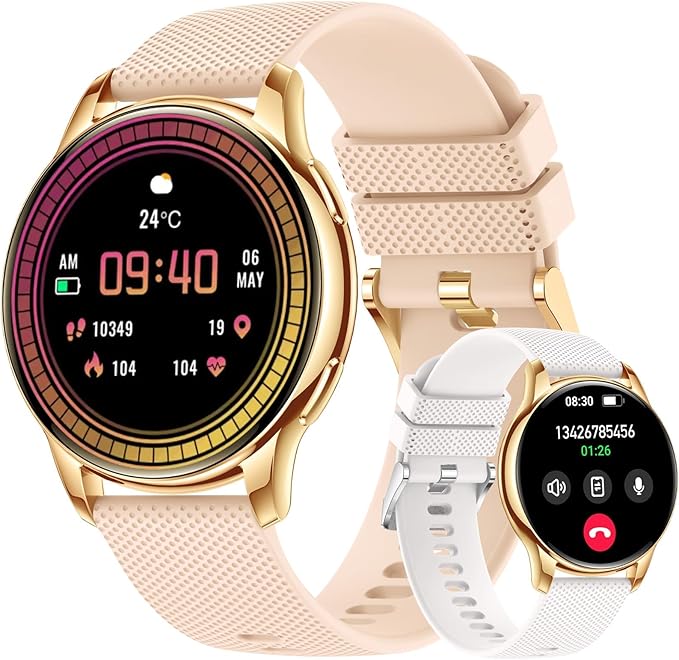 Smart Watches for Women Men, 1.3" Fitness Tracker Watch with Heart Rate/Sleep Monitor/Spo2/100+ Sports/Bluetooth Call/DIY Watch Face, Smartwatch for Android Phones/iPhone