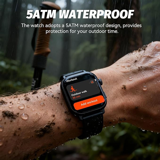 GPS Smart Watch for Men, Fitness Tracker with 178+ Sports Modes, Fitness Watch with 2.06" AMOLED Touchscreen, Heart Rate/Sleep Monitor, IP68 Waterproof, Notifications for Android iOS