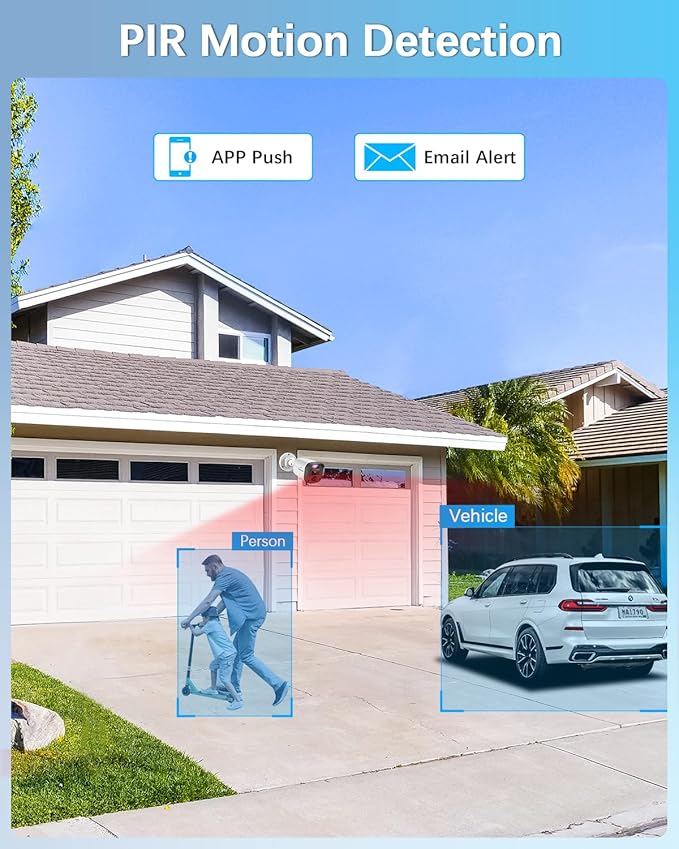 【90ft Super Night Vision】 3K Outdoor Wired Security Camera System, Home Video Surveillance Systems, CCTV Cameras with DVR Recorder