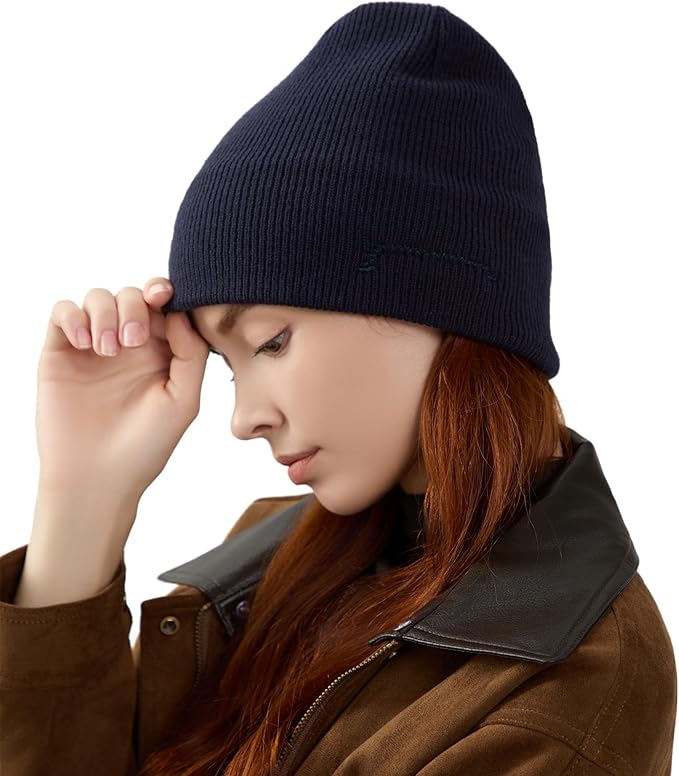 Bluetooth Beanie, Bluetooth 5.2 Wool Hat HD Stereo,30 Hours Play time,Built-in Microphone, Men's/Women's Christmas Electronic Gift (Blue)
