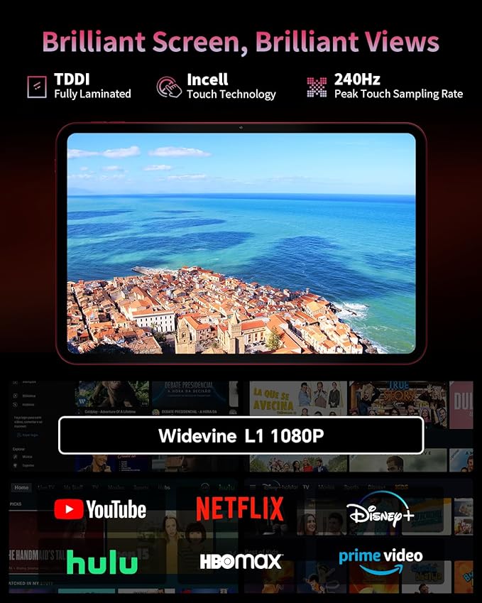 TECLAST T65PLUS 13.4-Inch Android 15 Tablet 2025, 120Hz Refresh Rate, 20GB RAM(8+12)+256GB Storage(1TB TF), 10000mAh/18W Fast Charge, Wi-Fi+4G LTE,Dual SIM,GPS,3.5mm Headphone Jack, Elegant Red