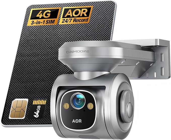 4G LTE Cellular Security Camera Solar-Powered Wireless Outdoor, 24/7 Recording No WiFi Needed, 2.5K 4MP Color Night Vision, 360° Pan & Tilt Live View, Includes SIM Card & 64GB eMMC