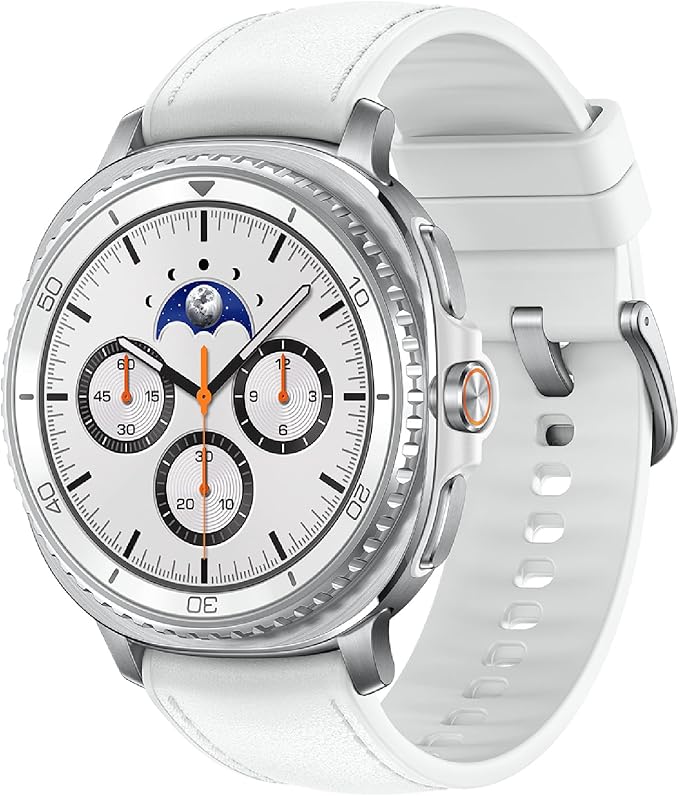 Samsung Galaxy Watch 8 Classic (2025) 46mm LTE Smartwatch, Cushion Design, Rotating Bezel, Quick Button, Sleep Coaching, Running Coach, Energy Score, White [US Version, 2 Yr Warranty]