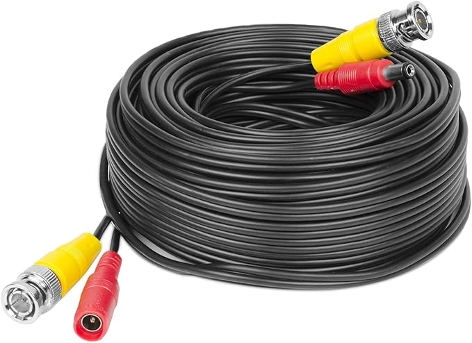 Amcrest 60FT 4K Security Camera Cable, BNC, Coaxial, Pre-Made, Compatible with 4K HDCVI, HDTVI, Analog, DVR
