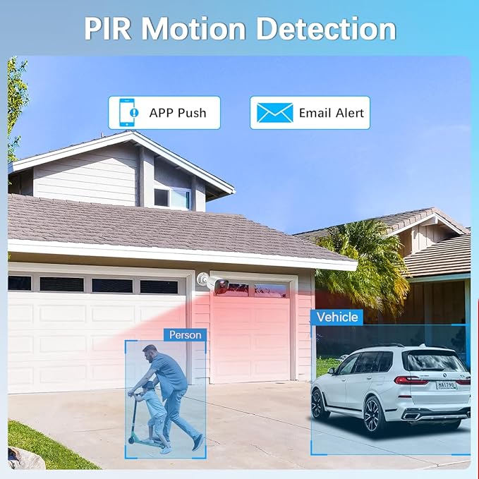 【90-Day Storage】 Outdoor Wired Security Camera System, Home Video Surveillance Systems, CCTV Cameras for Home, DVR Camera System