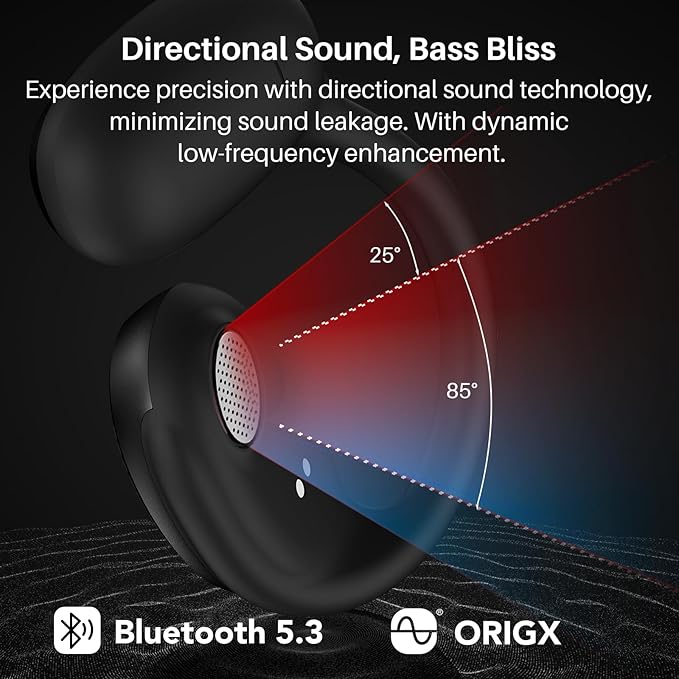 TOZO OpenEgo Open Ear Earbuds Bluetooth Headphones, AI Translation Wireless Earbuds with Real-Time 100+ LanguagesTranslation, 80Hrs Playtime, Digital Display, AI Clear Calls, Comfortable Wear, Black