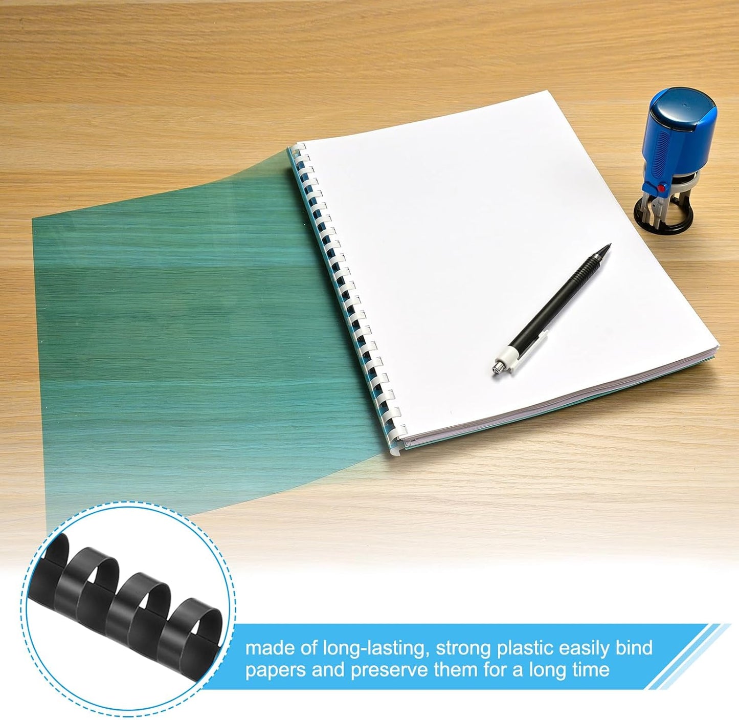PATIKIL 20mm (3/4") Plastic Binding Combs, 100 Pcs 21 Rings Comb Binding Spines 150 Sheet Capacity Letter Size for Binding Paper Sheets Notebook Calendar Picture Album, Red