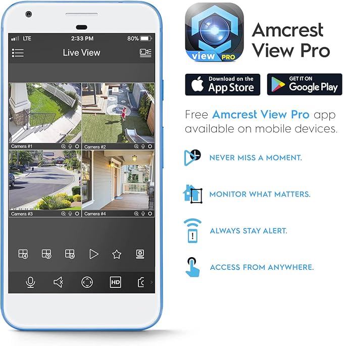 Amcrest Panoramic IP POE Camera, 180° Panoramic 4-Megapixel POE IP Dome Camera, Security Outdoor Camera, 50ft Nightvision, IVS Features and People Counting, MicroSD Recording, IP4M-PD183EW-AI White