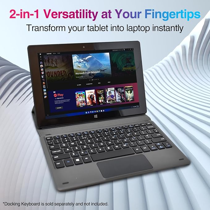 Fusion5 10.1" Windows 11 Tablet PC - FWIN232 Plus Ultra Slim Windows Tablet Computer - Intel 13th Gen, 8GB RAM, Full HD 10 Inch Display, 5G WiFi, USB 3.0, Micro HDMI, Dual Cameras, Bluetooth