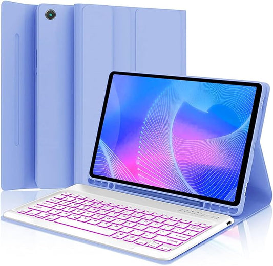Keyboard Case for Samsung Galaxy Tab A11 Plus/ A9 Plus 11 inch (SM-X210/X216/X218) 2023, Backlite A9+ Keyboard Case with S Pen Holder(Purple)