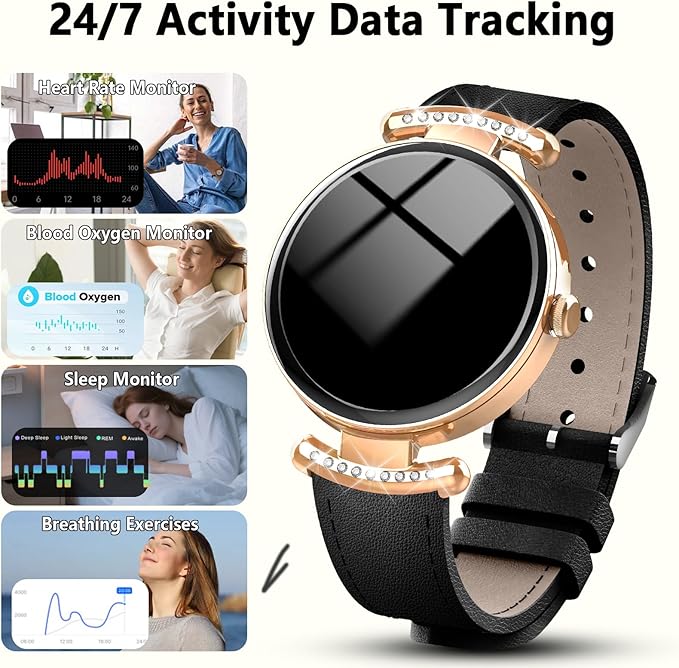 Smart Watches for Women Android IOS, 1.2'' AMOLED Ultra-Clear Screen Fitness Trackers with Bluetooth Call (Answer/Make), Smartwatch with Heart Rate,Sleep Monitor, IP68 Waterproof,100+ Sports Mode