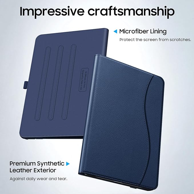 Fintie Case for Samsung Galaxy Tab A9 Plus/A9+ 5G 11 Inch 2023 Model (SM-X210/X216/X218), Multi-Angle Viewing Smart Stand Back Cover with Pocket Auto Wake/Sleep, Navy