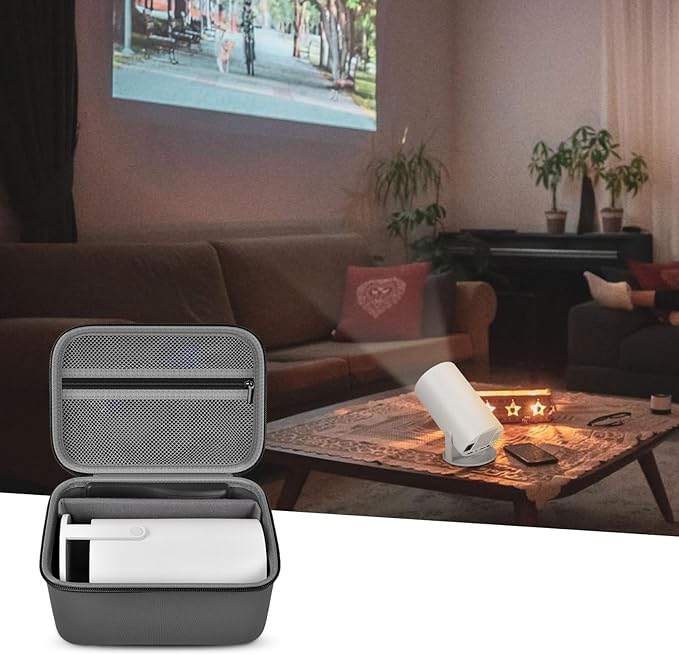 Mini Projector Case Compatible with Magcubic HY300 Pro+ / HY300PRO for ENUOSUMA for Alwtniet Portable Projector 4K 1080P Support, Storage Holder Organizer for Accessories - Dark Gray (Bag Only)