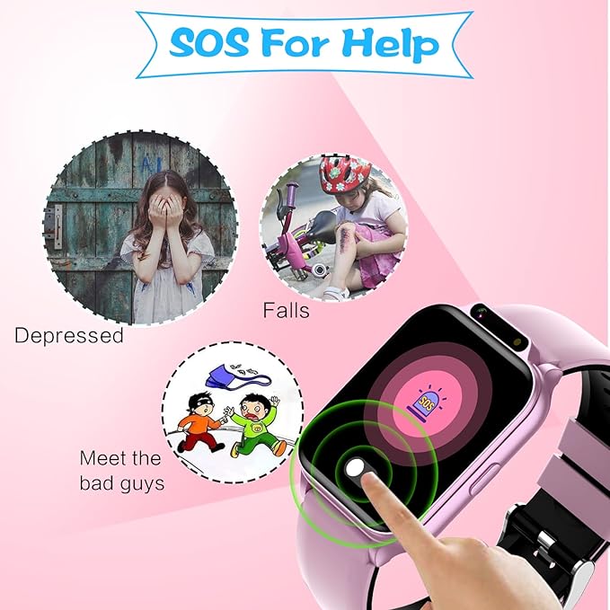 Smart Watch for Kids,1.85" Fitness Tracker with Heart Rate,Sleep Monitor,Built-in AI(Translation/Q&A/Watch Face/Image recognition Smartwatches,NO APP/Phone, Gift for Boys Girls.(Built-in AI, Pink)
