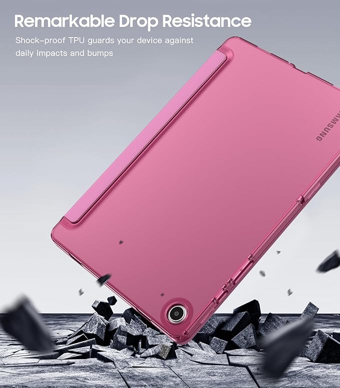 TiMOVO Case for Samsung Galaxy Tab A9+/A9 Plus 11" 2023, Slim Soft TPU Translucent Frosted Back Protective Cover for Galaxy Tab A9+ Tablet SM-X210/X216/X218, Auto Wake/Sleep, Pink Purple