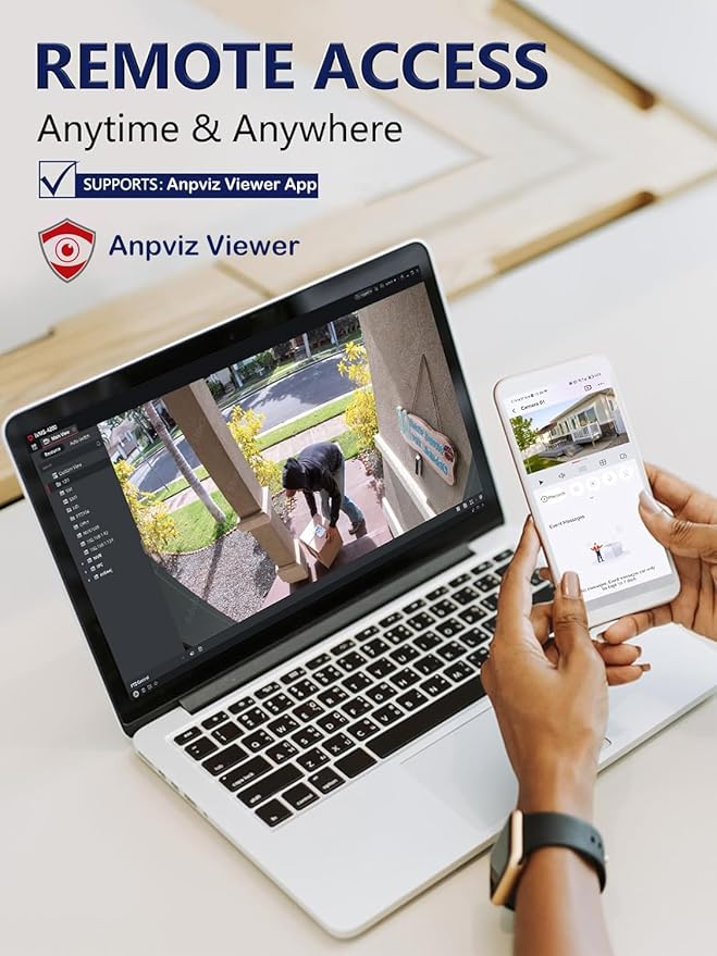 Anpviz 4K PoE IP Camera Outdoor, 8MP Smart Dual Light Turret Security Camera, Human/Vehicle Detection, 2.8mm Lens, Hybrid Color Night Vision, Full Metal Housing, Built-in Mic, IP67 Waterproof, Black