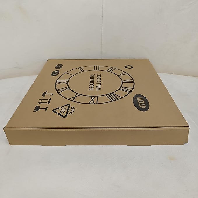 Large Wall Clock for Living Room Decor - 47cm/ 18 Inches Silent Non-Ticking Metal Wall Clocks Battery Operated, Vintage Decorative Modern Wall Clock for Bedroom, Office, Farmhouse Decor