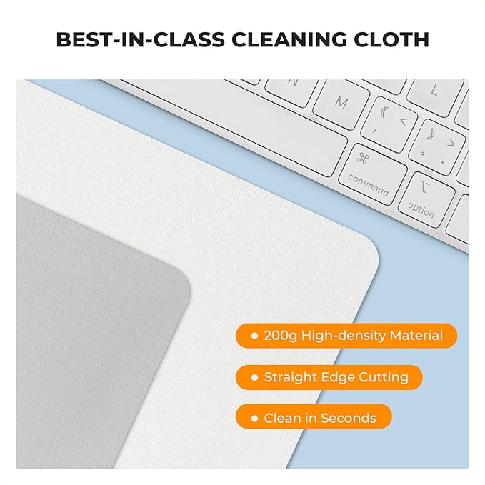 K&F CONCEPT 12 Pack Lens Cleaning Cloth | Microfiber Cleaning Cloth | Glasses Cleaning Cloths | Eyeglass Lens Cleaner | Eyeglasses, Camera Lens, VR/AR Headset, and Screen Cleaning | White & Grey