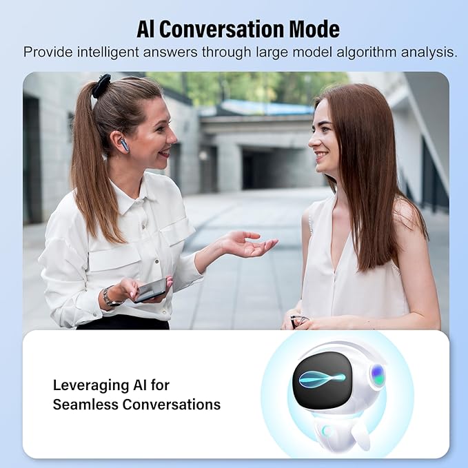 AI Language Translation Earbuds, 3-in-1 Translator Earbuds Real Time with 7 Translation Modes, with Audio and Video Call, 164 Language Bluetooth 5.3 Headphones Translating Device, Dark Blue