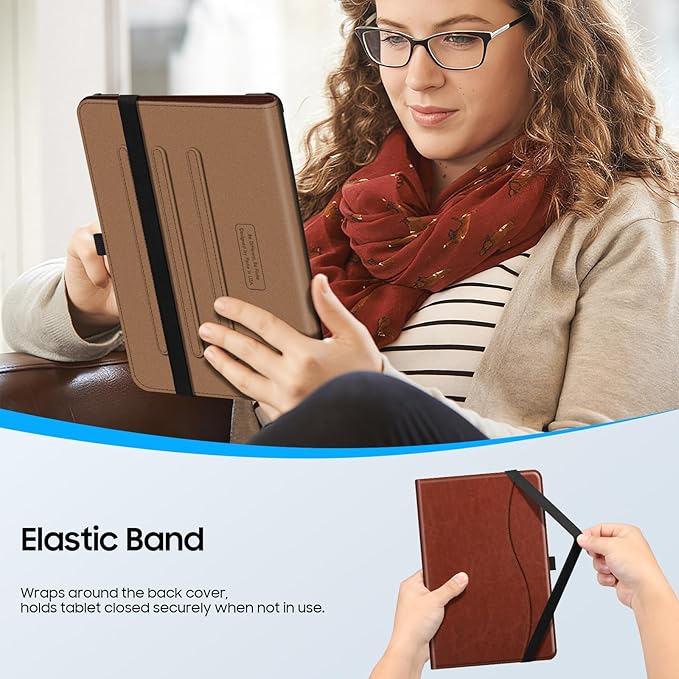 Fintie Case for Samsung Galaxy Tab A9 Plus/A9+ 5G 11 Inch 2023 Model (SM-X210/X216/X218), Multi-Angle Viewing Smart Stand Back Cover with Pocket Auto Wake/Sleep, Brown