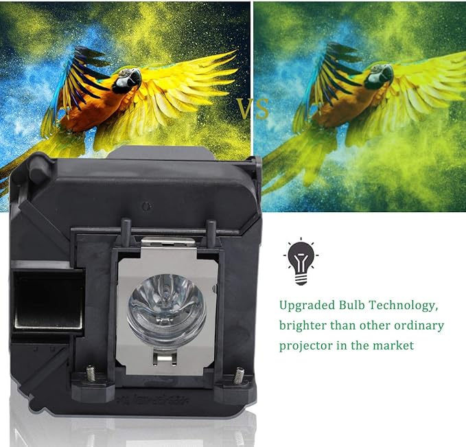 Replacement Projector Lamp Bulb for Epson ELPLP68 PowerLite 3020 Home Cinema 3010 3010E 3020E EH- TW5810C TW5900 TW5910 TW5910W TW6000 TW6000W TW6100 TW6100W TW6510C TW6515C V13H010L68