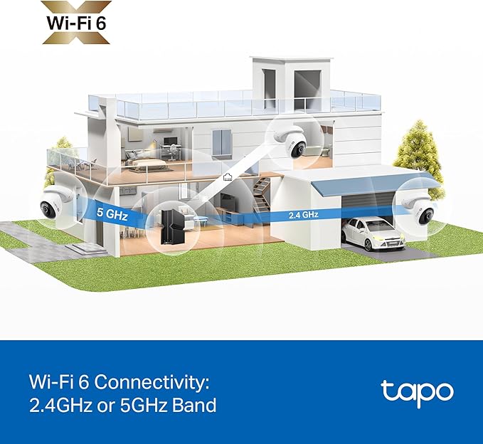 Tapo 4K 8MP Wired Pan/Tilt Outdoor Security Camera, Free Person/Vehicle Detect & 360° View, Color Night, Local AI, SD/Cloud Storage, Works w/Alexa & Google Home, 2.4 GHz WiFi C560WS