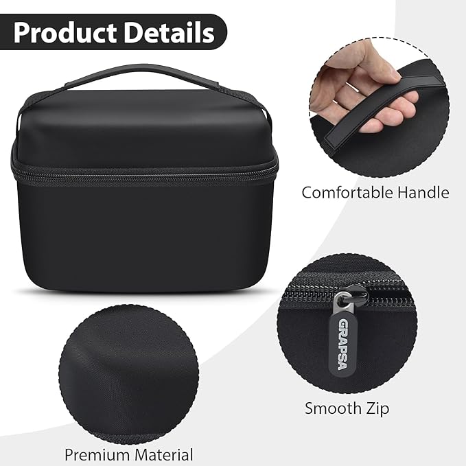 Mini Projector Case Compatible with Magcubic for Alwtniet for Limimart for Aubor for HIPPUS Portable Projector 4K 1080P Support, Storage Holder Organizer for accessories -Black
