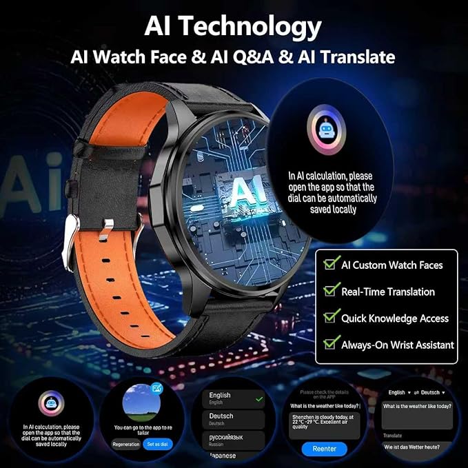 Smart Watch for Men Built-in GPS with Map(Answer/Make Call/Text), 1.46" AI Smartwatch for Android Phones/iPhone, 100+ Sport Mode Fitness Tracker with Health/Sleep Monitor, Compass/Barometer(2 Straps)