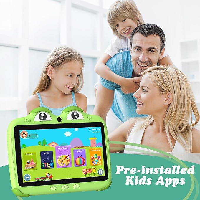 Kids Tablet 7 Inch Tablet for Kids 3-7 32GB Toddler Tablets Children Software Installed, Toddlers Learning Android Tablets with WiFi YouTube Parental Control for Toddlers Boys Girls 3-12