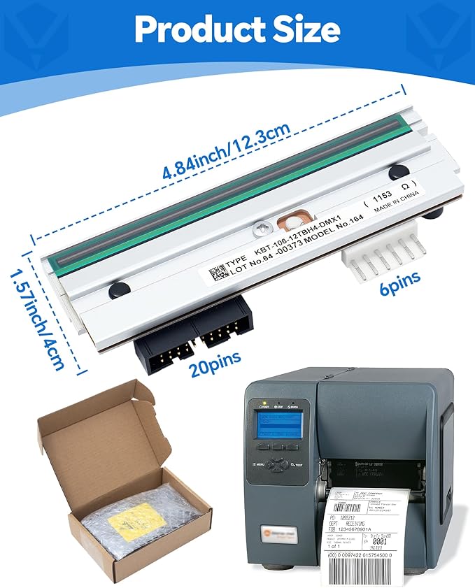 PHD20-2279-01 Genuine Printhead for Datamax I-4310 I-4310E Mark II, New OEM Print Head Replacement for Datamax-O'Neil Barcode Thermal Label Printer 300dpi