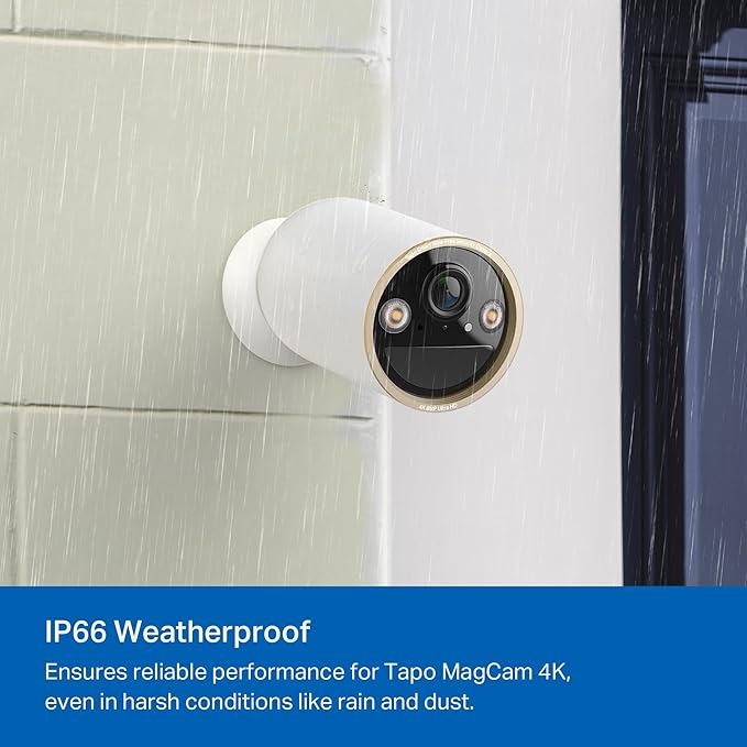 Tapo 4K Ultra HD Outdoor Battery Security Camera – Up to 200 Day Battery, Free Person/Vehicle Detection, Starlight Color Night Vision, Works w/Alexa and Google Assistant, MagCam 4K