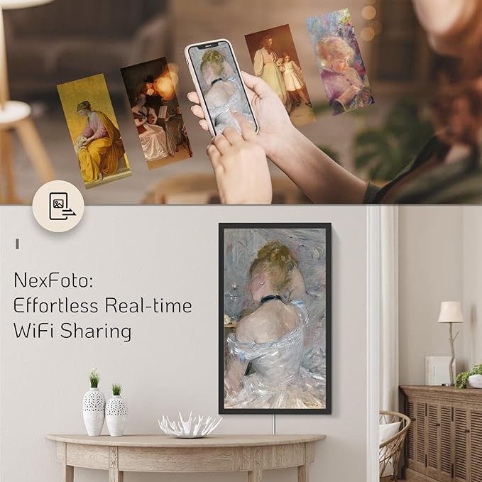 NexFoto 32 Inch Digital Picture Frame 64GB, Extra Large Digital Photo Frame 1920x1080 IPS FHD, Remote Control, Easy to Share Photos/Videos via App/USB/Email, Gifts for Mom Christmas, Black