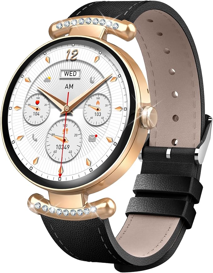Smart Watches for Women Android IOS, 1.2'' AMOLED Ultra-Clear Screen Fitness Trackers with Bluetooth Call (Answer/Make), Smartwatch with Heart Rate,Sleep Monitor, IP68 Waterproof,100+ Sports Mode