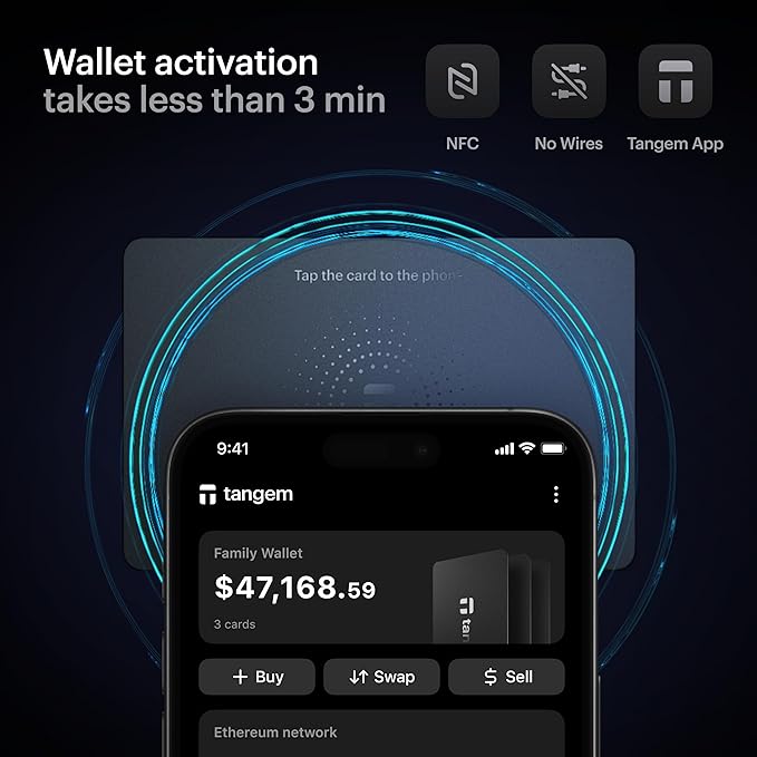 TANGEM Wallet Pack of 2 - Secure Crypto Wallet - Trusted Cold Storage for Bitcoin, Ethereum, NFT's & More Coins - 100% Offline Hardware Wallet