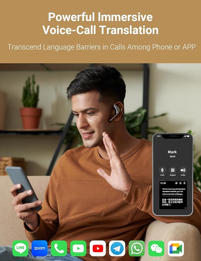 Timekettle W4 Pro AI Interpreter Earbuds, Real-Time Bidirectional Voice Translation,40+ Languages, Video and Call Translation,for Global Business, Compatible with iOS/Android