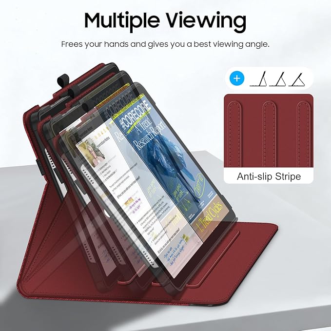 Fintie Case for Samsung Galaxy Tab A9 Plus/A9+ 5G 11 Inch 2023 Model (SM-X210/X216/X218), Multi-Angle Viewing Smart Stand Back Cover with Pocket Auto Wake/Sleep, Wine