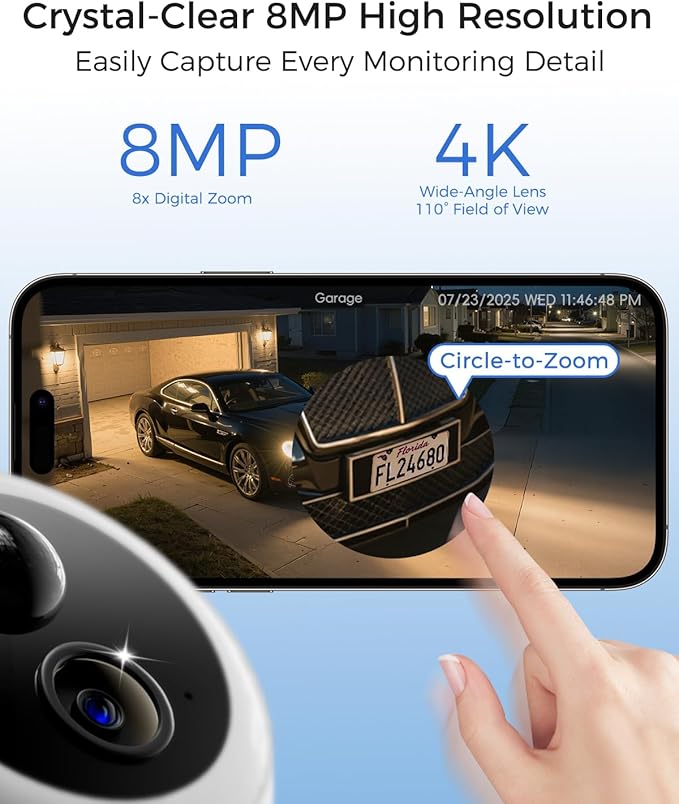 MUBILIFE M802 Add-on Camera, Requires Home Security System, Solar Powered, Maximum 6 Cameras per Station