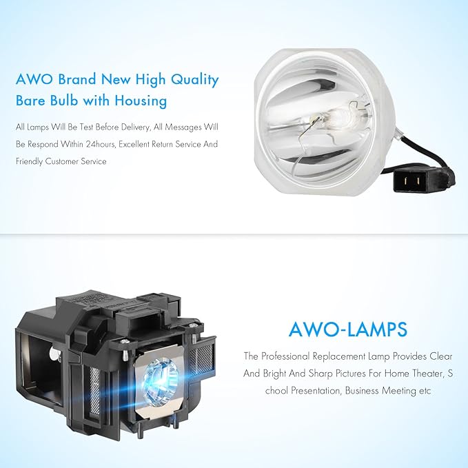 AWO V13H010L78 Replacement Lamp Bulb with Housing for EPSON ELPLP78 PowerLite Home Cinema 2030 2040 2045 2000 730HD 740HD 725HD VS230 VS330 VS335W EX3220 EX6220 EX7220 EX7230 EX7235 EX5220 EX3240