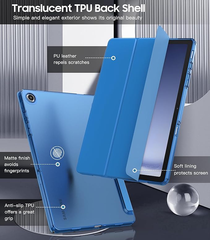 TiMOVO Case for Samsung Galaxy Tab A9+/A9 Plus 11" 2023, Slim Soft TPU Translucent Frosted Back Protective Cover for Galaxy Tab A9+ Tablet SM-X210/X216/X218, Auto Wake/Sleep, Gentian Blue