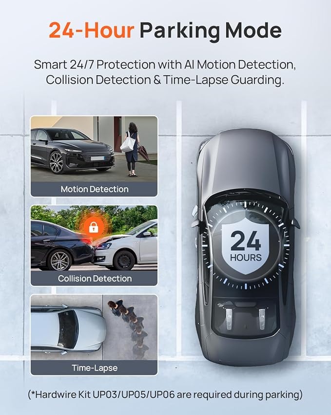 70mai A810 4K Dash Cam Front and Rear, Dual Dash Camera for Cars with Starvis 2 HDR Night Vision, 4G LTE Support, ADAS, Built in GPS & WiFi, 24/7 Parking Mode, AI Motion Detection, Time-Lapse