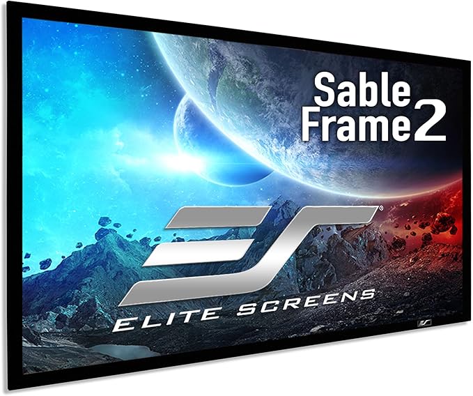 Elite Screens Sable Frame 2, 110-Inch Fixed Frame Projector Screen, 16:9 8K/4K Ultra HD & Active 3D Ready, ISF-Certified Material, Ideal for Home Theater, Office, and Indoor Presentations, ER110WH2