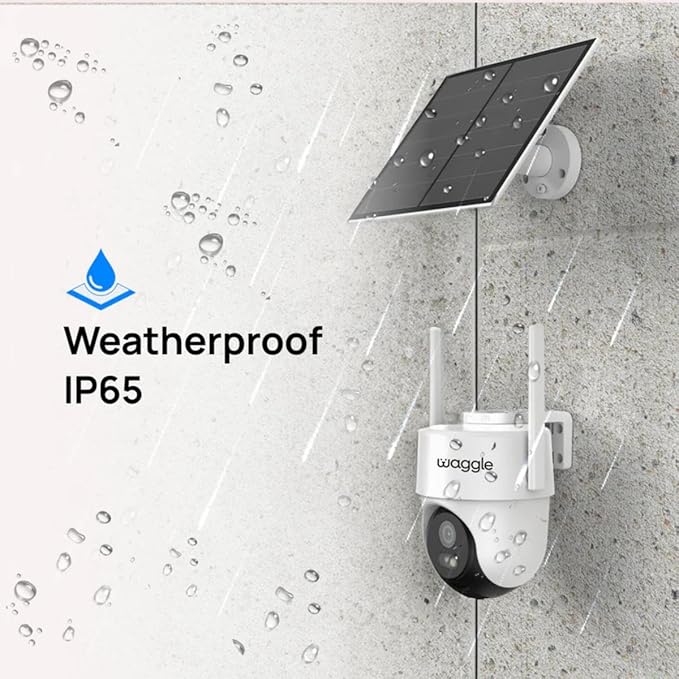 Waggle 4G LTE Solar Security Camera, 2K Wireless Outdoor Camera, No Wi-Fi Needed, 350° Pan 90° Tilt, PIR Motion Detection, AOV, Ultra Vision Day & Night - Subscription Required - Truly Unlimited Data
