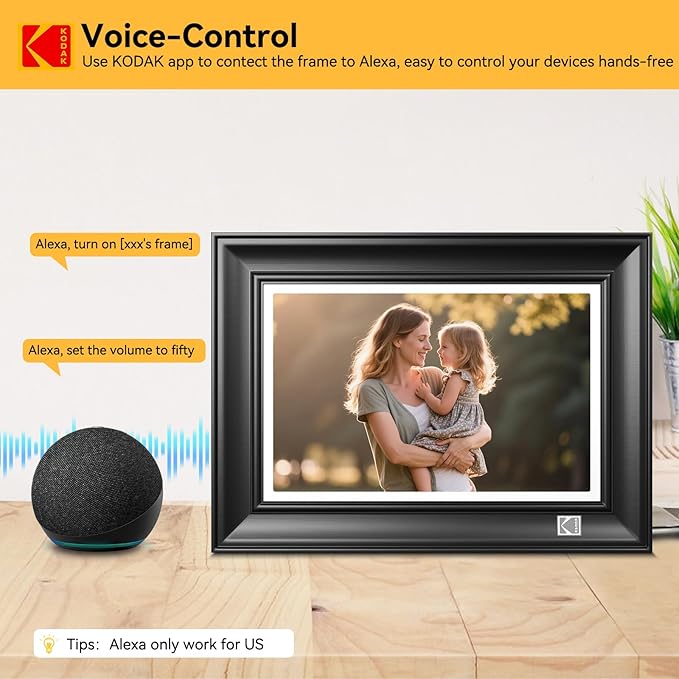 KODAK WiFi Digital Picture Frame, 1920 x 1200 Touchscreen Digital Photo Frame, 10.1 Inches Intelligent Electronic Picture Frame with 32 GB, Auto-Rotate, Share Moments Instantly Gifts