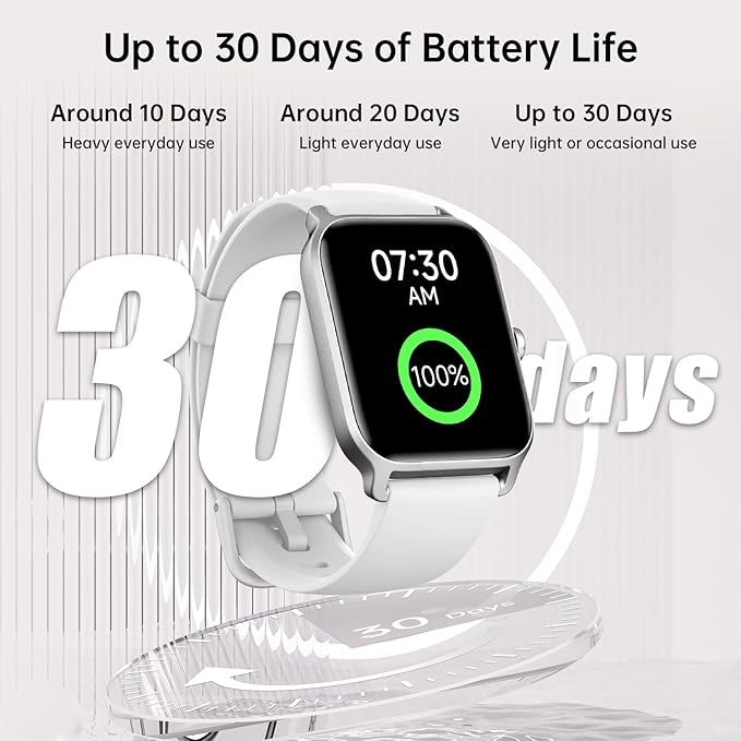 Smart Watches for Women with Alexa & Bluetooth Call,1.85" HD Screen Fitness Tracker,30-Day Battery, Heart Rate/Sleep/SpO2 Monitor,100+ Sports Modes,2ATM Waterproof Smartwatch for Android iPhone(White)