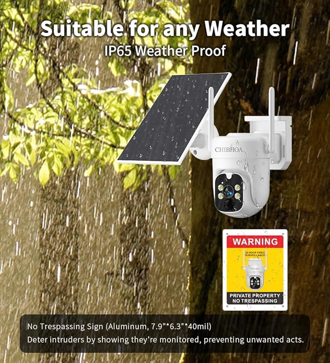 4G LTE Security Camera Outdoor, No WiFi Cellular Camera, Solar Camera Wireless with SIM Card & 32GB SD Card, 2K 4MP, PIR Motion Detection, Color Night Vision, 2-Way Talk, Siren, No Trespassing Sign