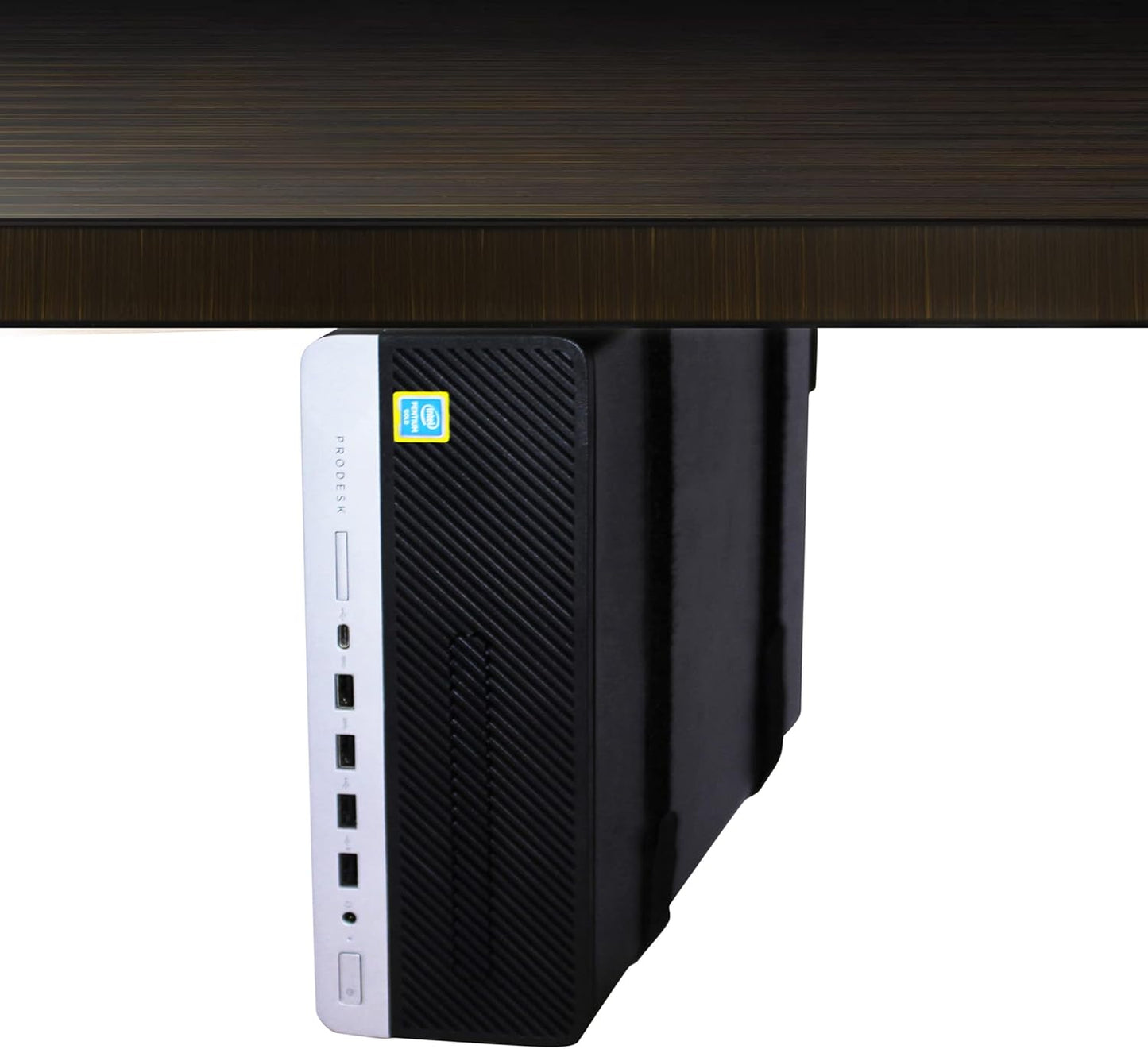 HumanCentric SFF Under Desk PC Mount and PC Wall Mount Bracket for Small Form Factor Desktop Tower, UPS Wall Mount Bracket, Adjustable CPU Holder with Straps, Hardware Included