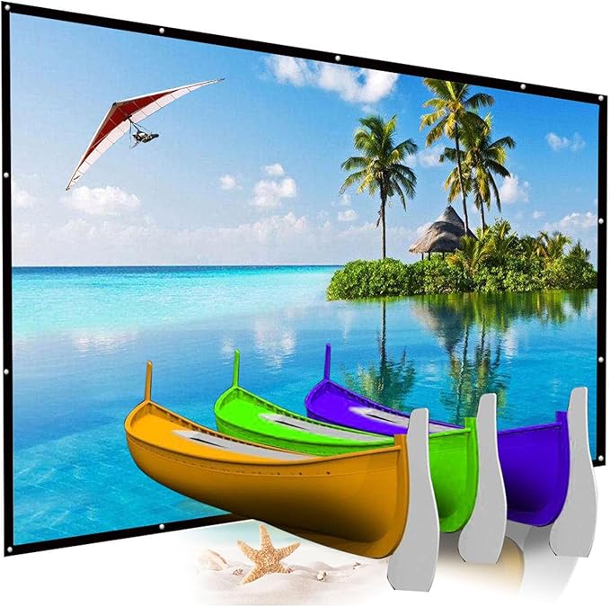 300 Inch Projector Screen Portable Outdoor Movie Screen, YF2009SZ Big Size Folding HD Projection Screen 16:9 for Home Theater/Office/Camping/Party