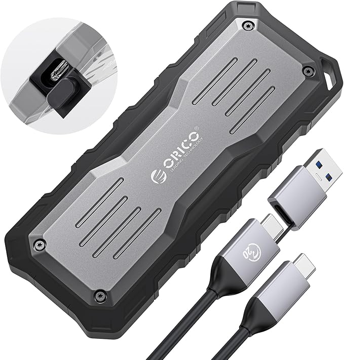 ORICO 2TB External SSD Up to 2000MB/s, Interface Extra Protection, Waterproof and Dust-Proof, Rugged and Reliable Outdoor Portable Solid State Drives for Action Camera, Smartphone, Laptop - O20