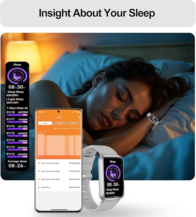 Fitness Tracker (Answer/Make Calls), Smart Watch for Women Men, with 1.47″ AMOLED Always-On Display, 24/7 Heart Rate, Sleep Tracking, 110+ Sport Modes, Waterproof, Compatible for Android Phone